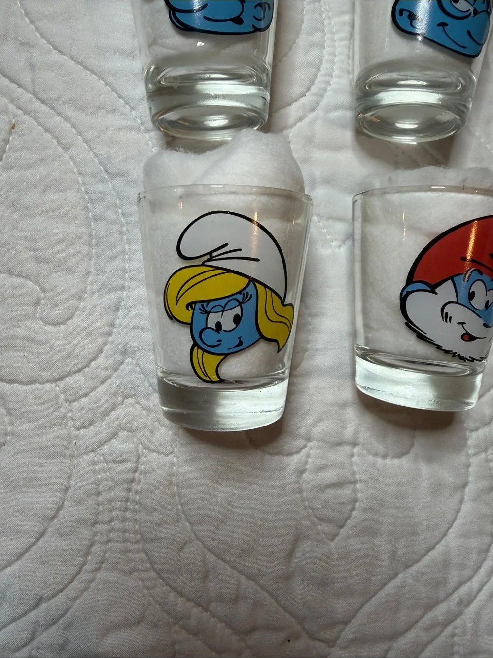Set of 4 Smurfs Shot Glass - Peyo 2010